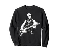 Squelette Jouant de la Guitare Basse et Portant des Lunettes de Soleil Sweatshirt