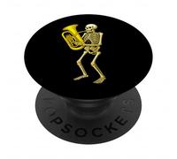 Squelette Jouant de l'euphonium - Orchestre Fanfare PopSockets PopGrip Adhésif