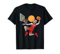 Squelette Joueur de Basket-Ball Dunk Moon Funny Halloween Sports T-Shirt