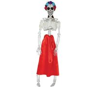 Squelette Jour des Morts Décoration Fleurs colorées Couronne Célébration Halloween Skull, Couleur : Rouge / Blanc