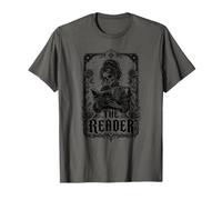 Squelette Lecteur Livre Rat De Bibliothèque Gothique Tarot T-Shirt