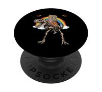 Squelette licorne équitation dinosaure T Rex Halloween PopSockets PopGrip Adhésif