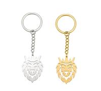 Squelette Lion Keychain Classic Beast King Jewelry Lion King Pendentif Lion Head Keychain Animal Elements Cute Lion Gift Lion Decoration Men Women (argent + or)
