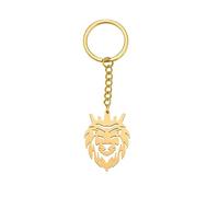 Squelette Lion Keychain Classic Beast King Jewelry Lion King Pendentif Lion Head Keychain Animal Elements Cute Lion Gift Lion Decoration Men Women (l'or)