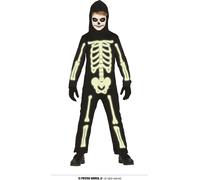 Squelette lumineux dans le noir pour enfants taille 98 - 146, taille:110/116