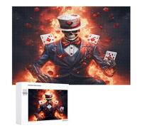 Squelette Magicien Puzzles De 1000 Pièces, Puzzle pour Adultes en Bois, Jeu D'adresse Toute La Famille, （75×50cm）