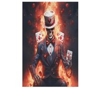 Squelette Magicien Puzzles De 1000 Pièces, Puzzle pour Adultes en Bois, Jeu D'adresse Toute La Famille, 78×53cm