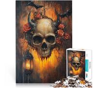 Squelette maléfique Puzzles de 1000 pièces pour Adultes Jeux Amusants en Famille Convient pour la décoration de Bureau 38x26cm