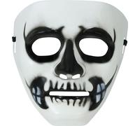 Squelette Masque Effrayant Halloween Couvre-visage Conception d'os inquiétante Cavités oculaires sombres Déguisement fantomatique Accessoire de Costume Horror Mask, Couleur : Blanc