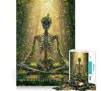 Squelette méditant dans la forêt, Puzzle de 1000 pièces pour Adultes, Jeu de réflexion, Divertissement partagé, découpe de précision, Objet d'art 38x26cm