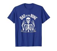 Squelette Men Bad to The Bone Rock Skull Graphic T-Shirt, Homme, Bleu Royal, S