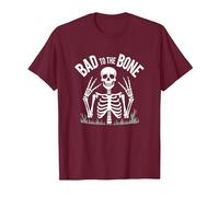 Squelette Men Bad to The Bone Rock Skull Graphic T-Shirt, Homme, Marron, L