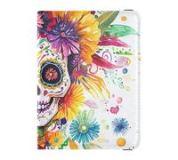 Squelette mexicain Jour des morts Porte-passeport Étui en cuir pour passeport Combo Voyage Porte-cartes de vaccination Femmes Portefeuille de passeport Ultra mince Beau, beau squelette mexicain, Beau