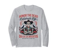 Squelette mexicain vintage Dia de los Muertos Manche Longue