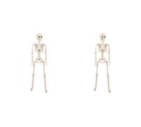 Squelette mobile de 91 cm avec articulations - Décoration d'Halloween - Figurine réaliste de maison hantée pour l'intérieur et l'extérieur