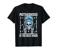 Squelette Mom Messy Bun I Rock It Motherhood Fête des Mères T-Shirt