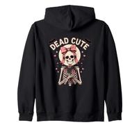 Squelette Mort Rose nœud Roses Mignon Effrayant Halloween Sweat à Capuche