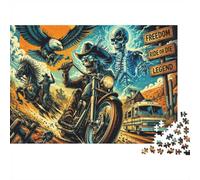 Squelette Moto Aigle 1000 Pièces Mini Puzzle pour Adolescents Relaxant | 38x26cm Carton Décoration Salon Découpe Précise Cadeau Anniversaire Détente