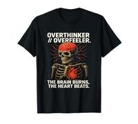 Squelette Overthinker - Brûlant Le Cerveau battant Le cœur T-Shirt