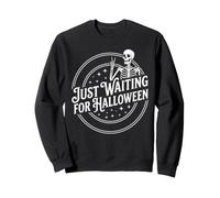 Squelette Peace Sign Just Waiting for Halloween Sweatshirt