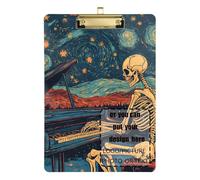 Squelette Play The Piano Starry Sky Customize Flat Clipboard Hole Standard Hole for Teacher Must Have for Classroom Elementary Size 9 x 12