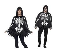 Squelette Poncho & Gants Ensemble Adultes Déguisement Halloween Horreur