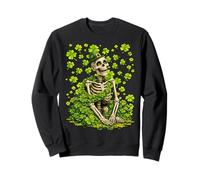 Squelette Porte-Bonheur avec trèfles et trèfles pour la Saint-Patrick Sweatshirt