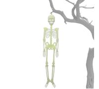 Squelette pour Halloween | 152 cm brille dans le noir | Squelette complet du corps | Décorations à suspendre pour fête, cour, jardin, maison effrayante, extérieur, cimetière