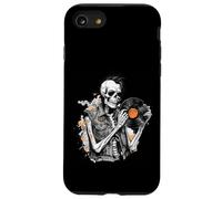 Squelette Punk Tenant Un Disque Vinyle cassé Vintage Coque pour iPhone SE (2020) / 7/8
