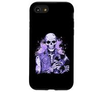 Squelette Punk Tenant Un Disque Vinyle cassé Vintage Coque pour iPhone SE (2020) / 7/8