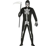 Squelette Reaper Costume d'Halloween Avec Capuche Pour Les Fans D'épouvante Idéal Pour Les Fêtes Et Les Festivals, Taille : 48 - 50 (M) Couleur : Noir