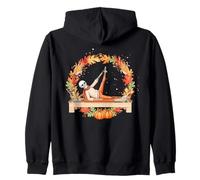 Squelette Reformer Pilates Automne Feuilles Automne Couronne Citrouilles Sweat à Capuche