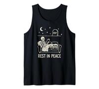 Squelette Rest in Peace Halloween Dog Lover Reader Bookish Débardeur