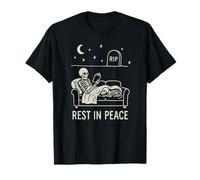 Squelette Rest in Peace Halloween Dog Lover Reader Bookish T-Shirt