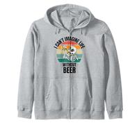 Squelette rétro avec Inscription « I Can't Imagine Life Without Beer » Sweat à Capuche