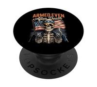 Squelette rétro Classique American Patriot - Pro Gun PopSockets PopGrip Adhésif