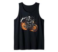 Squelette Rider Flaming Moto Halloween Débardeur