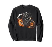 Squelette Rider Flaming Moto Halloween Sweatshirt