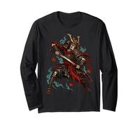 Squelette Samouraï Guerrier Katana Halloween Crâne Manche Longue
