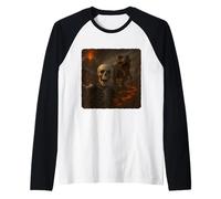 Squelette Selfie T-Rex Dinosaure Chase Humour Drôle Manche Raglan
