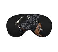 Squelette Skateboard Masque De Sommeil Les Yeux Bandés Horreur Halloween Crâne Réglable Super-Lisse Doux Masque Pour Les Yeux Pour Hommes Femmes Voyage Et Sieste