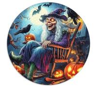 Squelette sorcière Citrouille 1000 Pièces Puzzle pour Adultes Jeux Éduchatifs Divertissement Apaisant Cultiver l'esprit D'équipe Cadeaux pour Adultes 1000pcs (67.5x67.5cm)