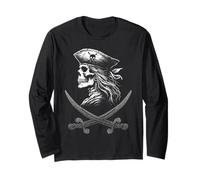 Squelette Squelette d'halloween pour garçons et crâne de Pirate Manche Longue