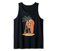 Squelette Surfeur Surf Style Vintage Amusant Halloween Débardeur