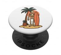 Squelette Surfeur Surf Style Vintage Amusant Halloween PopSockets PopGrip Adhésif