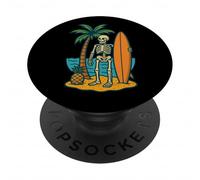Squelette Surfeur Surf Style Vintage Amusant Halloween PopSockets PopGrip Adhésif