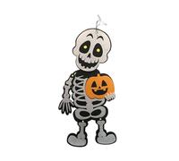 Squelette Suspendu 17 x 47 cm avec Citrouille décorative pour Halloween