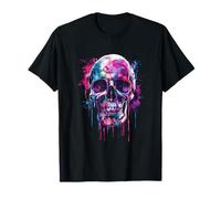 Squelette Tête de Mort Biker Rocker Crâne Punk Rock T-Shirt