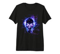 Squelette Tête de Mort Biker Rocker Crâne Punk Rock T-Shirt Haut de Gamme