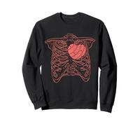 Squelette Torse Concha Cœur Latino Mexicain Amoureux Gourmand Sweatshirt